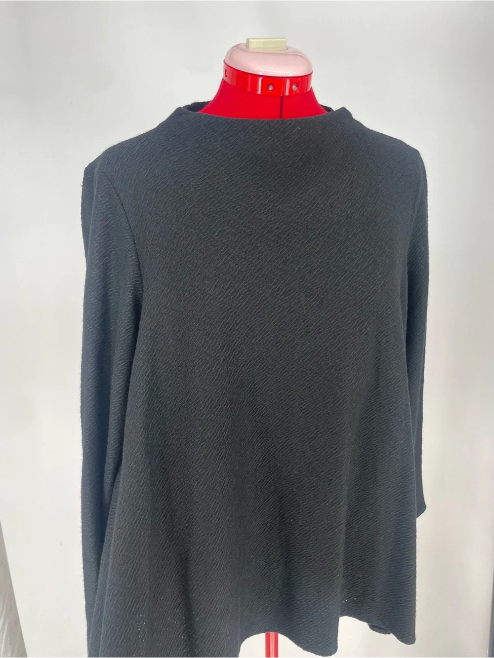 Elemente Clemente Black Swing Style Wool Cotton Blend Sweater Long Sleeve Top